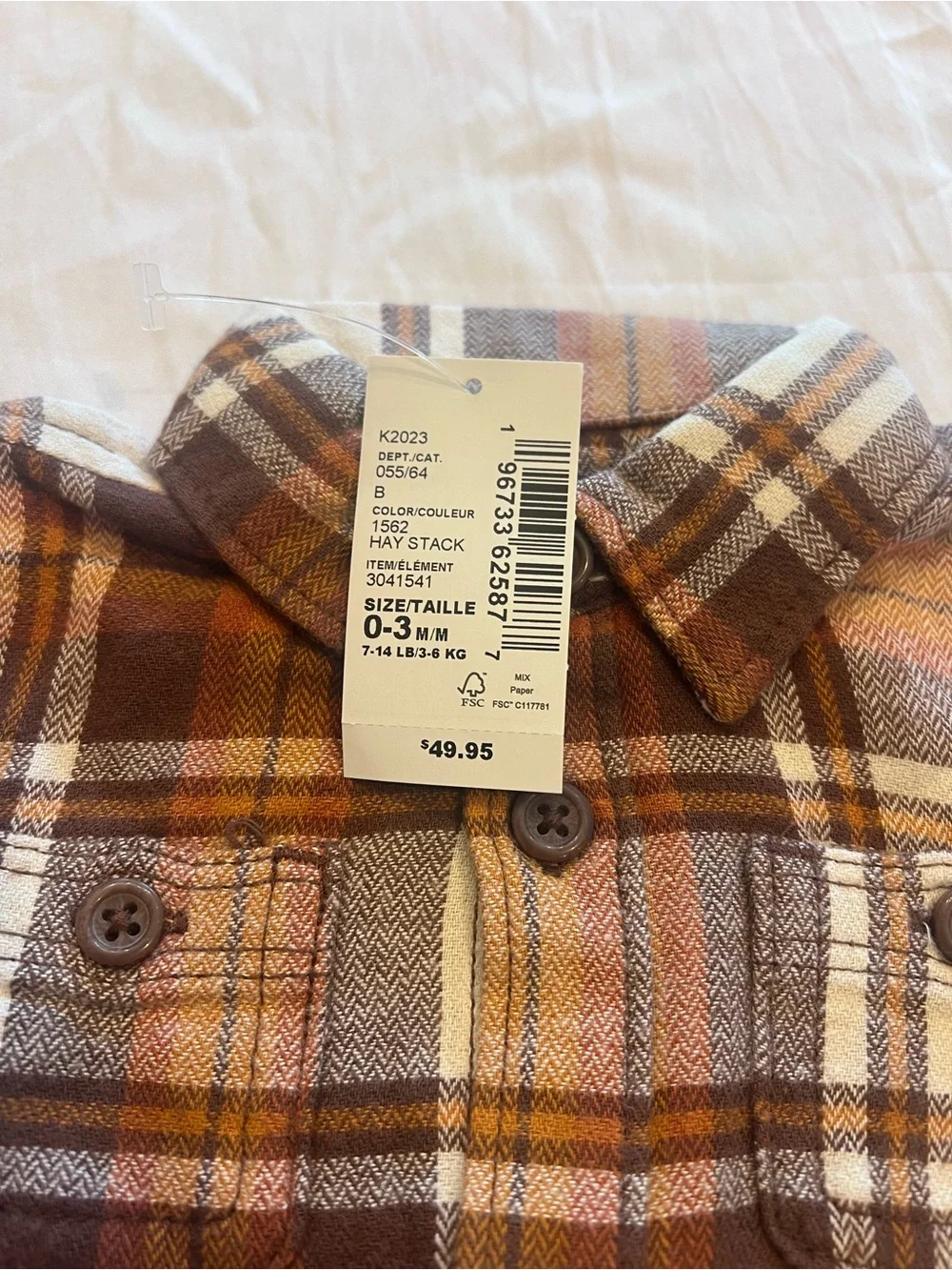The Children's Place Brown Plaid Button-Down Shirt with Maroon Pants 0-3 mths